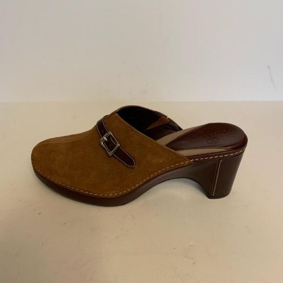 Cole Haan Tan Suede Slip On Mule Heel Size 8.5 B - Picture 3 of 10